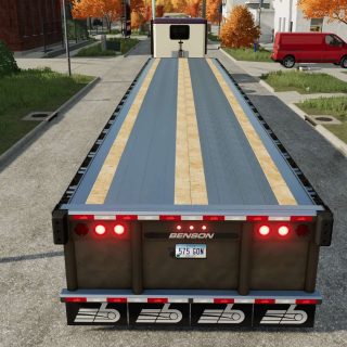 Benson 48ft Flatbed Trailer Autoload V1 0 0 9 FS25 FS22 Mod