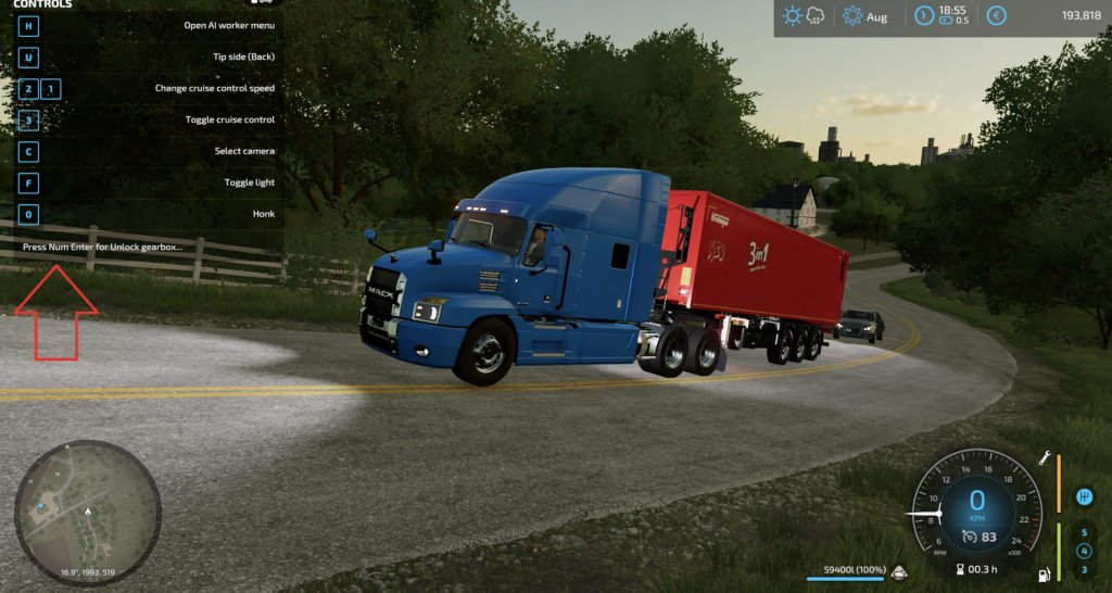 Gearbox Lock V1.0 FS22 Mod