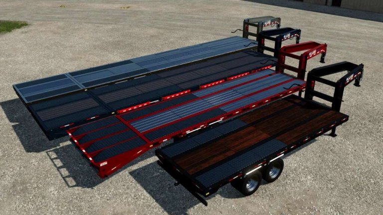 50ft Gooseneck Transport Trailer V1000 Fs22 Mod 7735