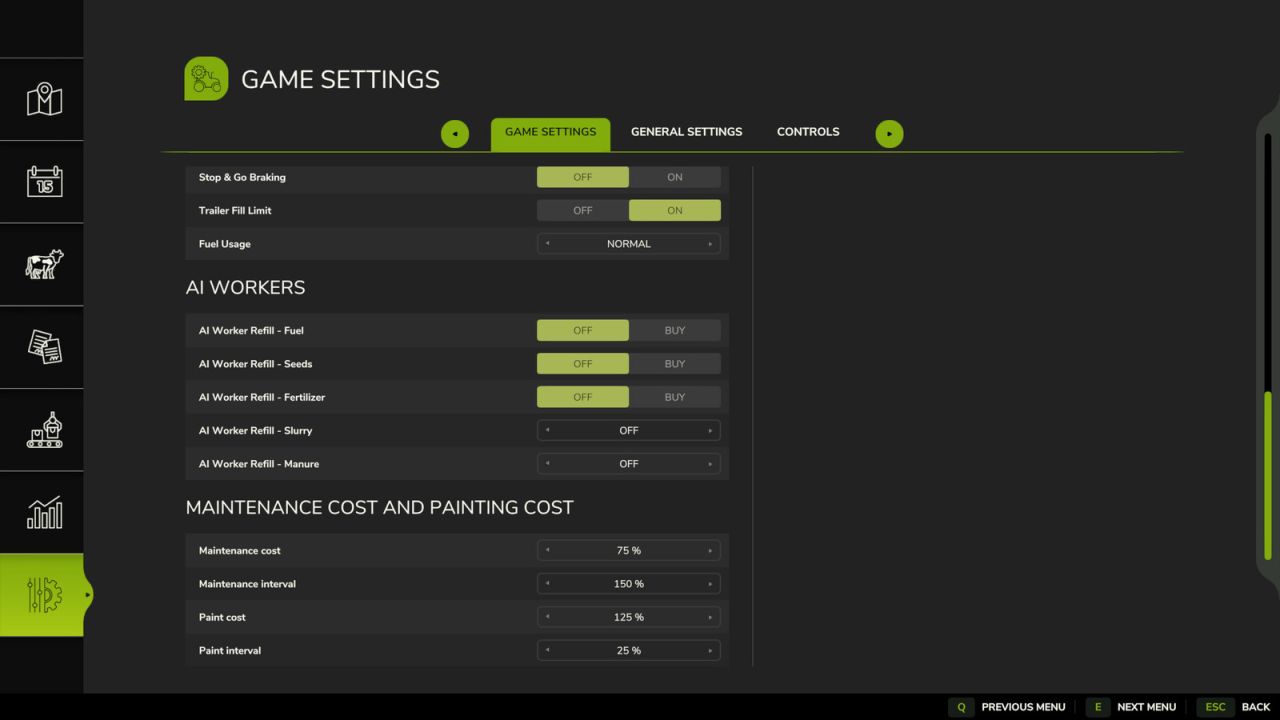 Repair And Paint Settings V1.0.0.0 - FS25 / FS22 Mod