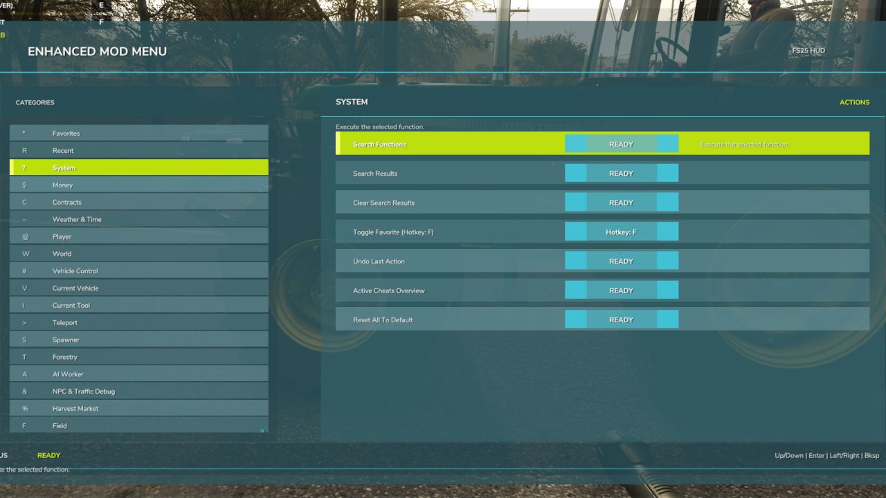 Enhanced Mod / Cheat Menu V1.9.0.0 - FS25 / FS22 Mod